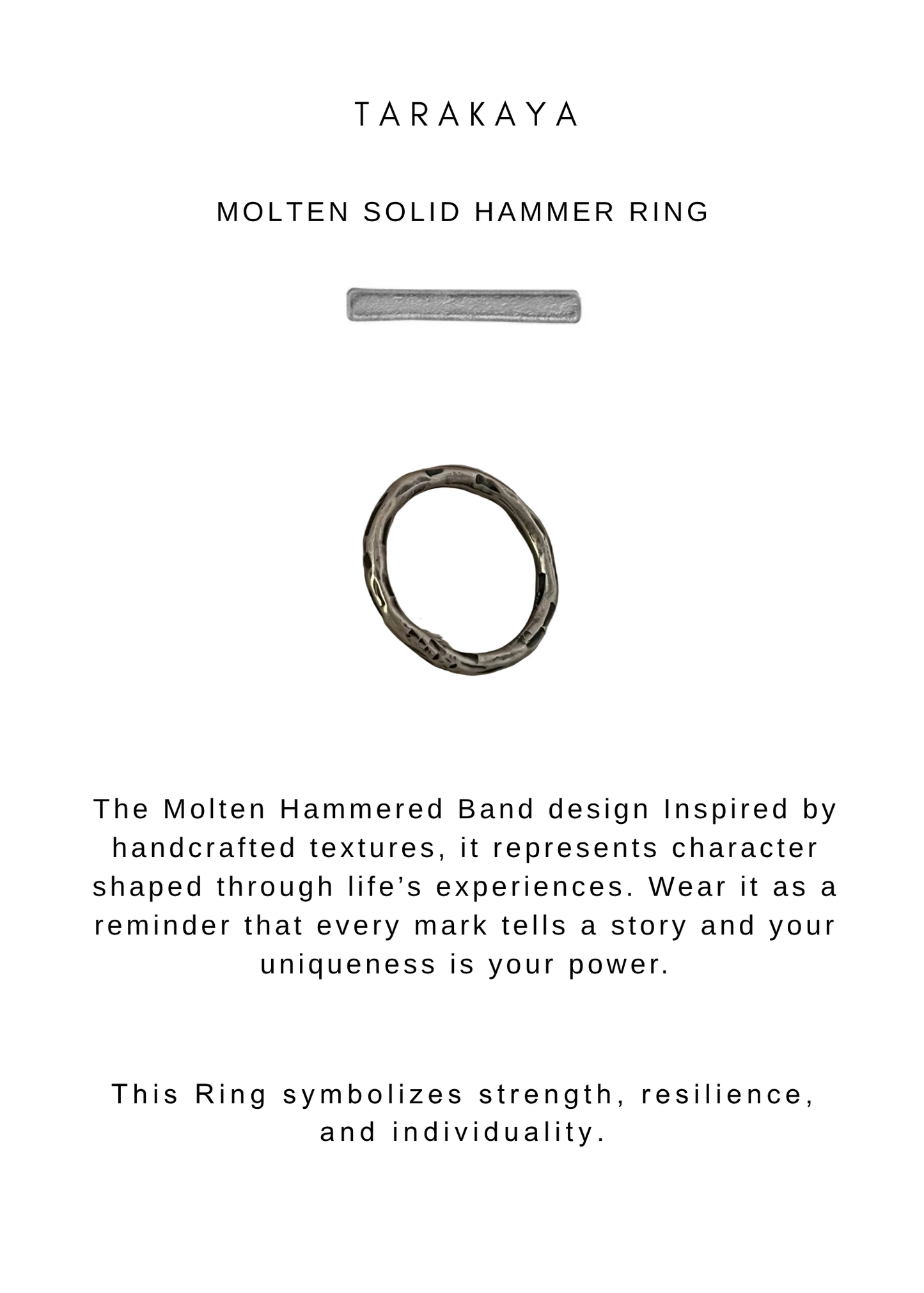925 Sterling Silver Hammered Thin Molten Matte Finished Stack Ring