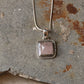 925 Sterling Silver Rose Quartz Square Pendant