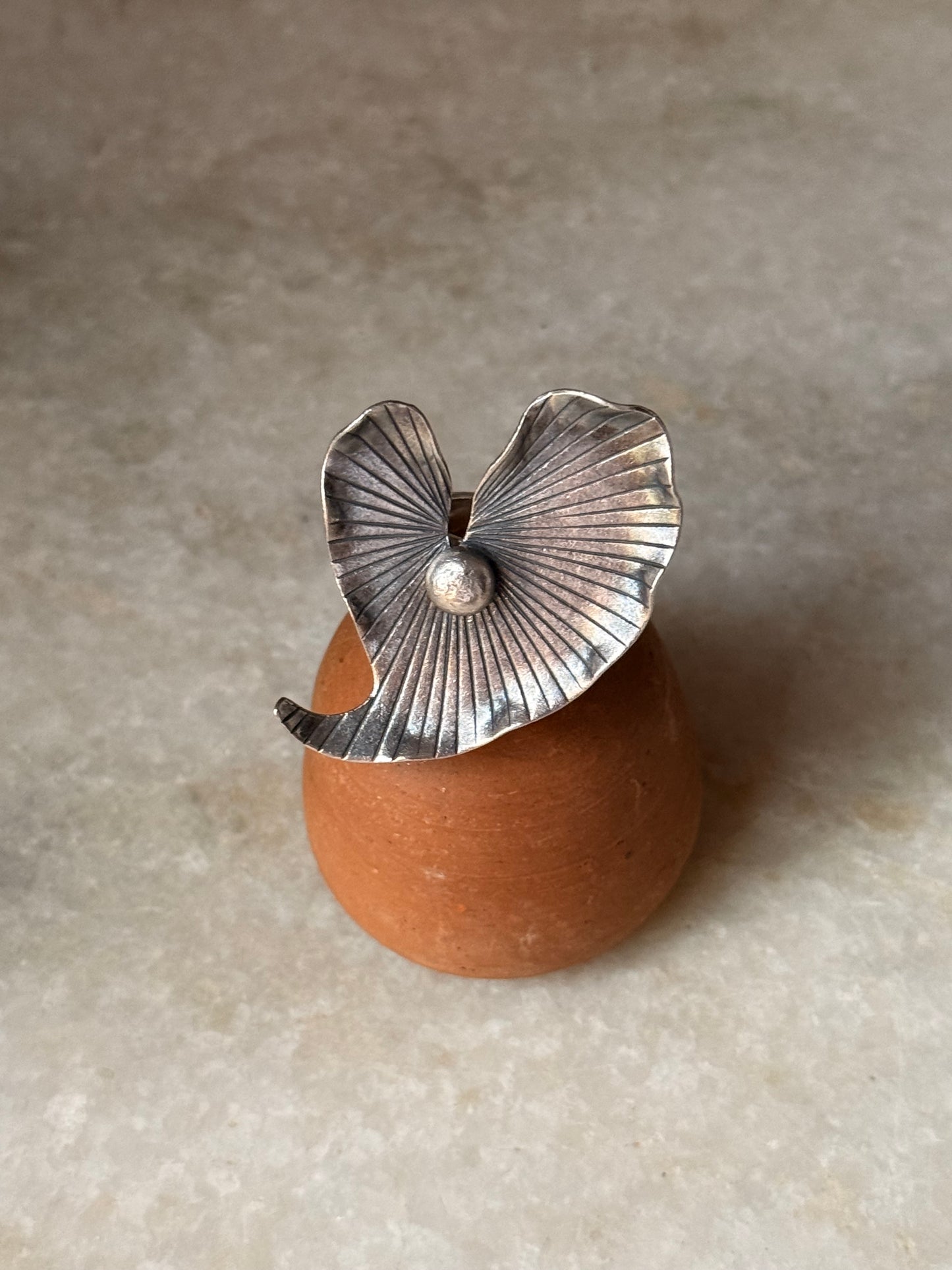 925 Sterling Silver Bohemian Imported Handcrafted Lotus Pond Adjustable Ring