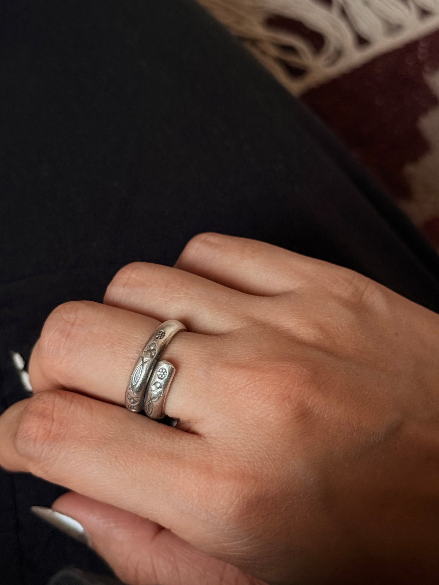 925 Sterling Silver Bohemian Hill Tribe Handcrafted Adjustable Ring