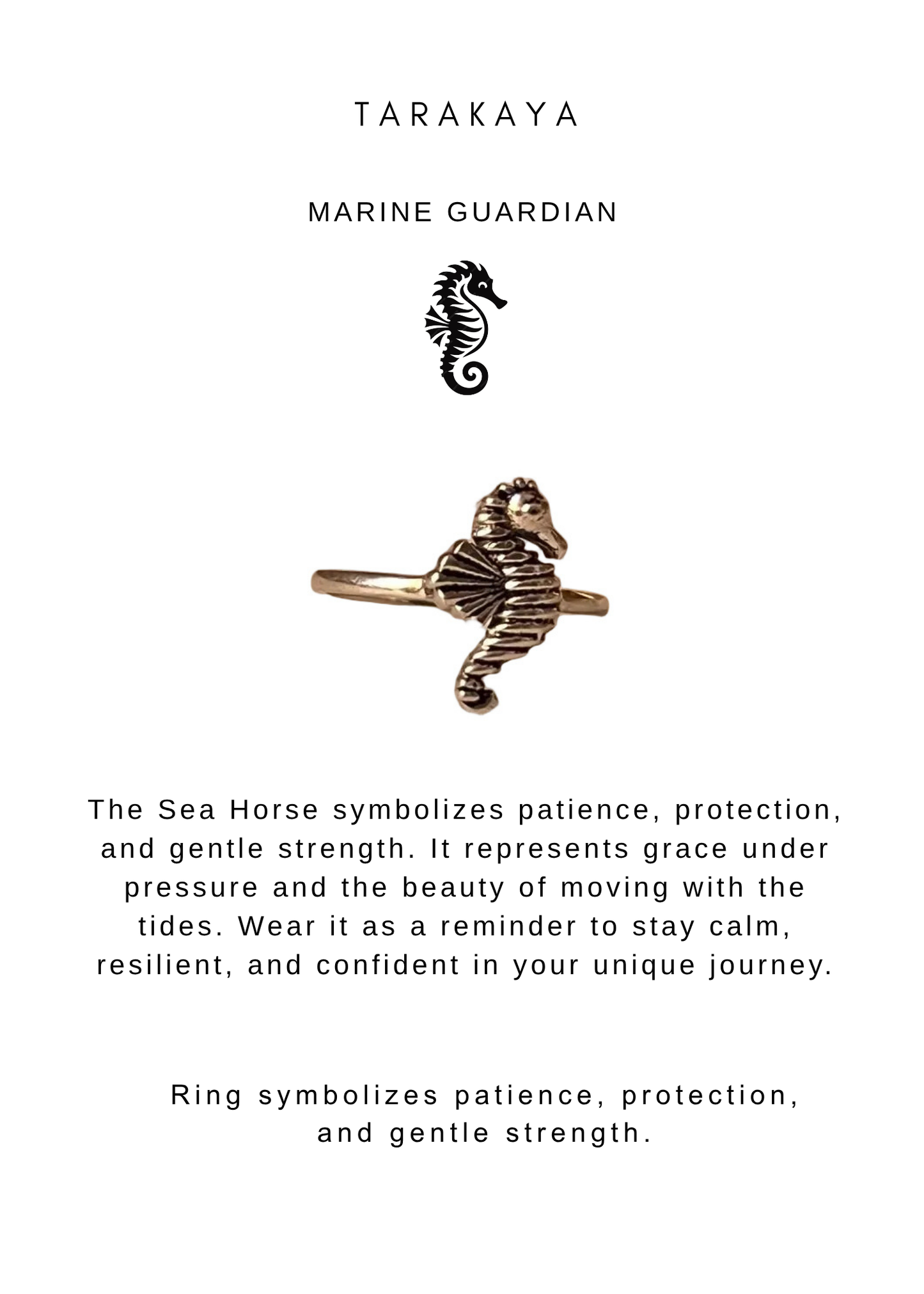 925 Sterling Silver Boho Sea Horse Ring
