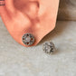 925 Sterling Silver Rose Quartz Flower Studs Earrings