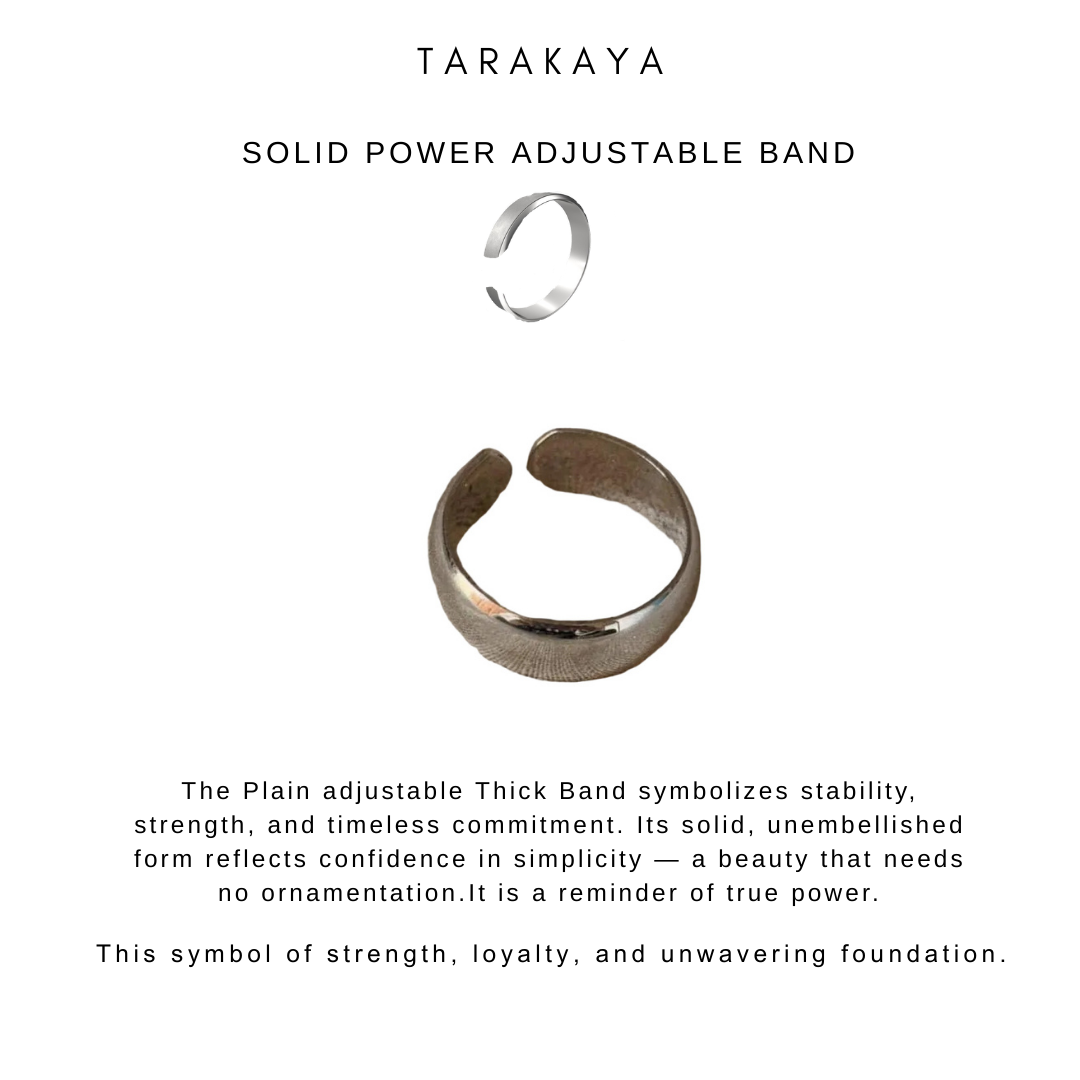 925 Sterling Silver Chunky Plain Adjustable Unisex Band Ring