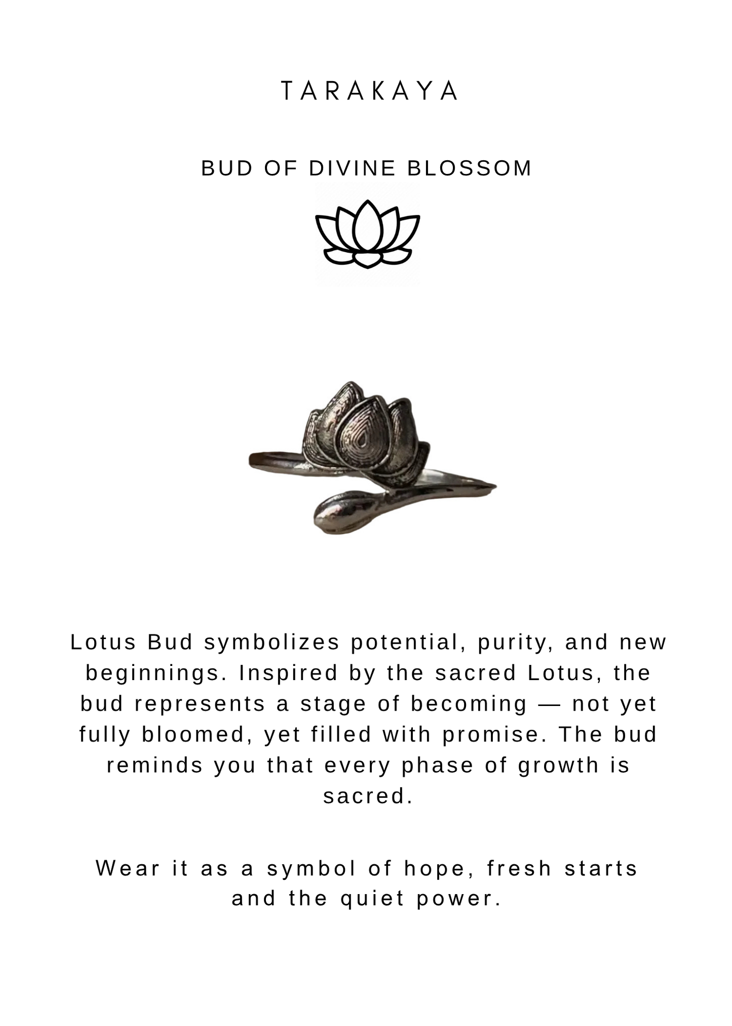 925 Sterling Silver Lotus Bud Ring