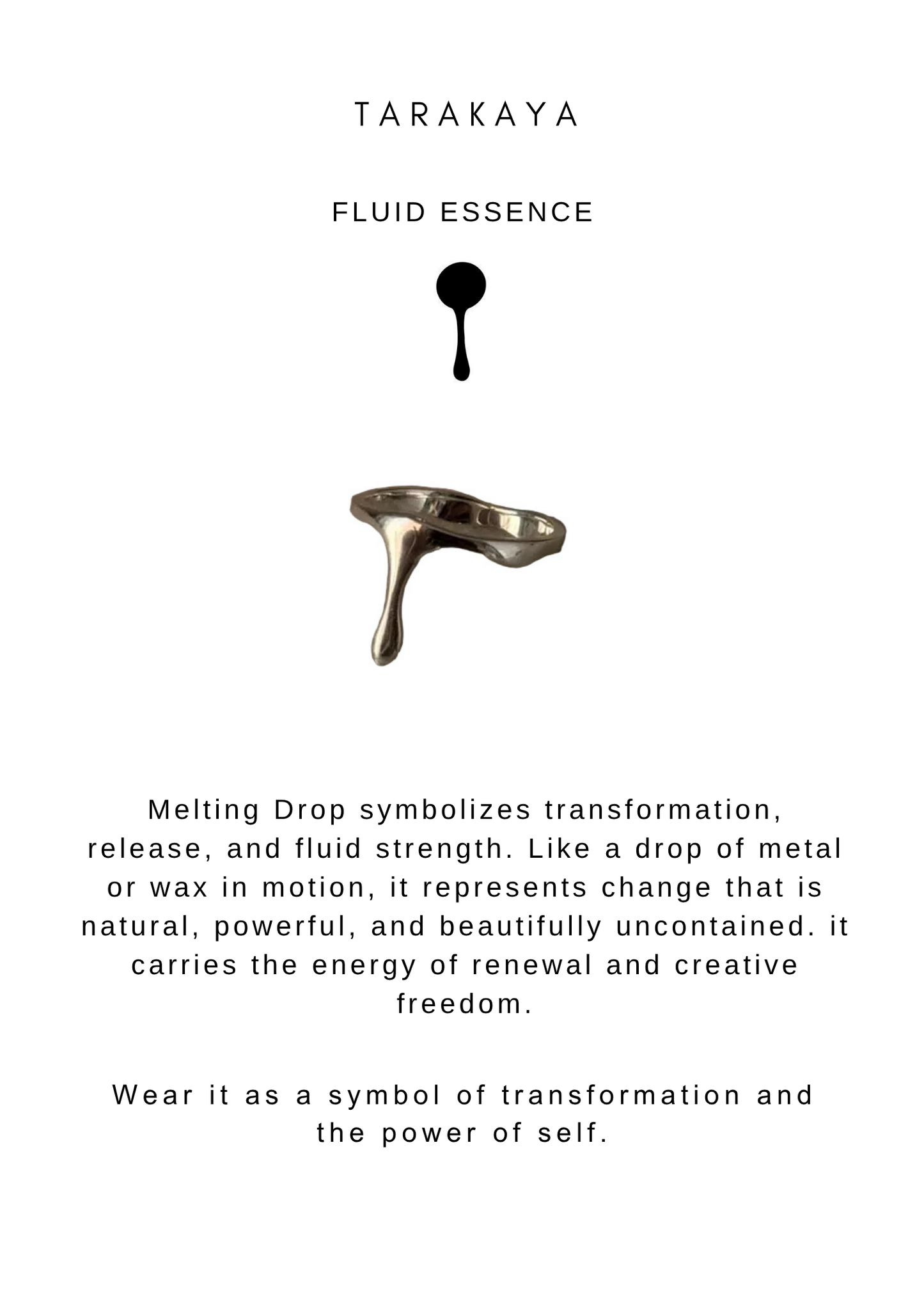 925 Sterling Silver Melted drop Drip Ring