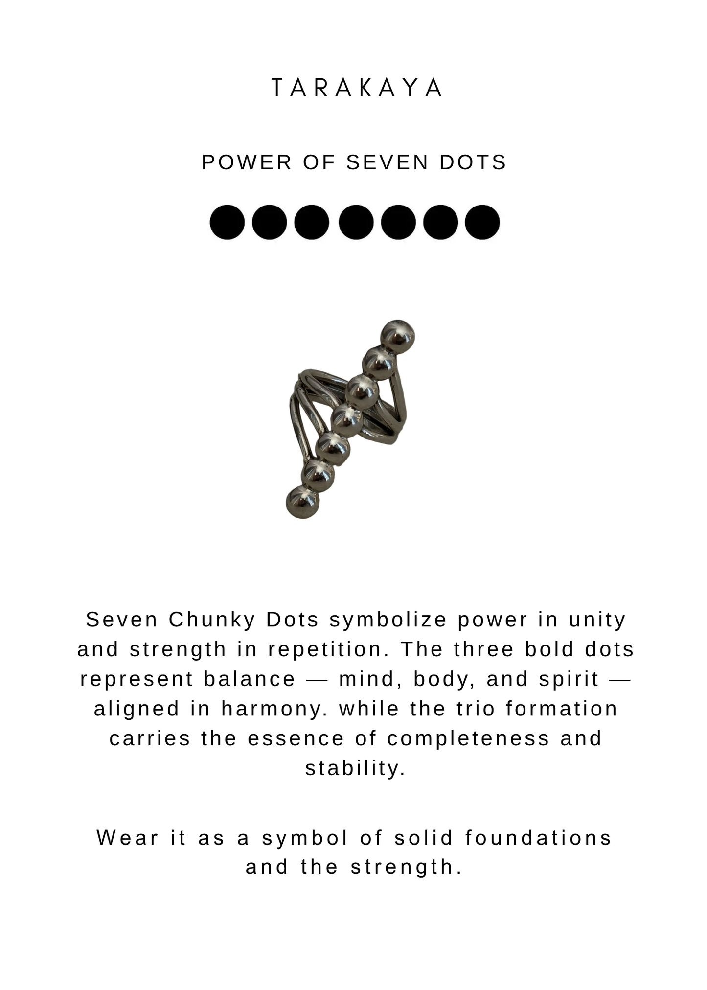 925 Sterling Silver Seven Chunky Dots Contemporary Ring