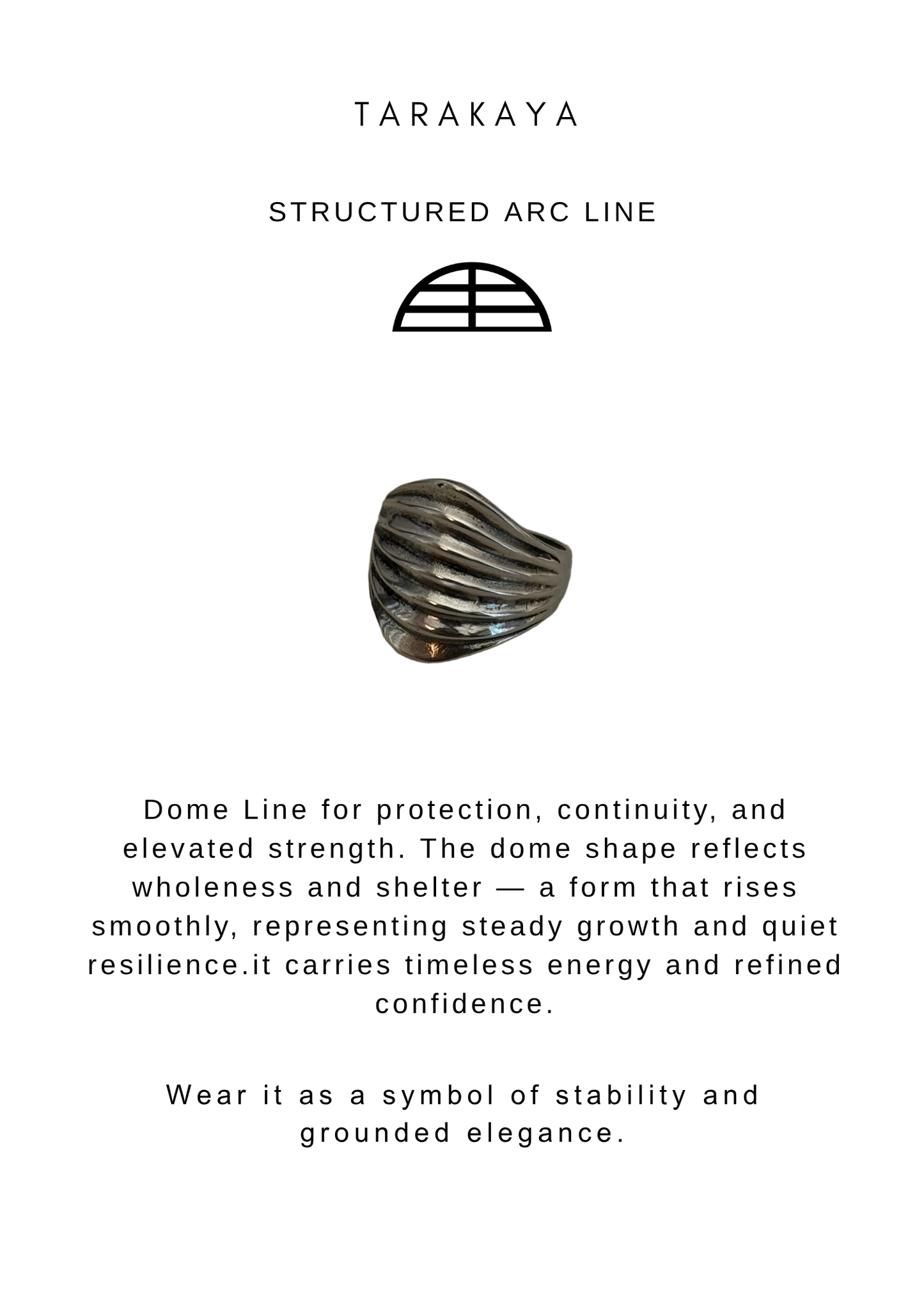 925 Sterling Silver Chunky Dome Lines Ring