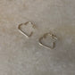 925 Sterling Silver Italian Heart Half Hoops