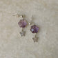 925 Sterling Silver Amethyst Floral Charm Butterfly Handcrafted Studs