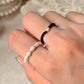 Natural Crystal Stretchy Fresh Water Pearl & Black Spinel Pearl Rings