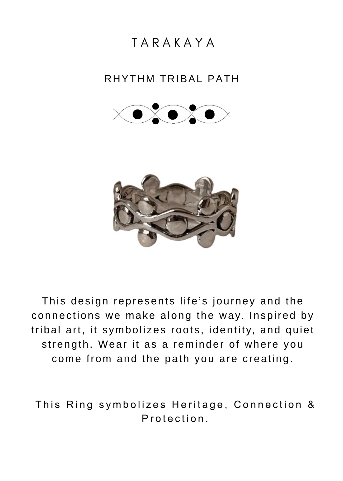 925 Sterling Silver Tribey Lines & Dot Boho Ring