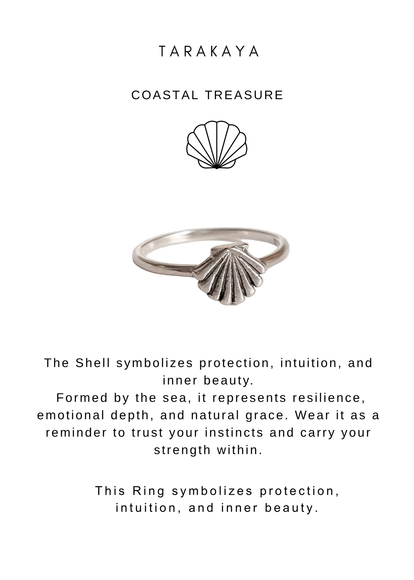 925 Sterling Silver Shell Boho Ring