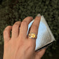925 Sterling Silver Citrine Oval Statement Contemporary Ring
