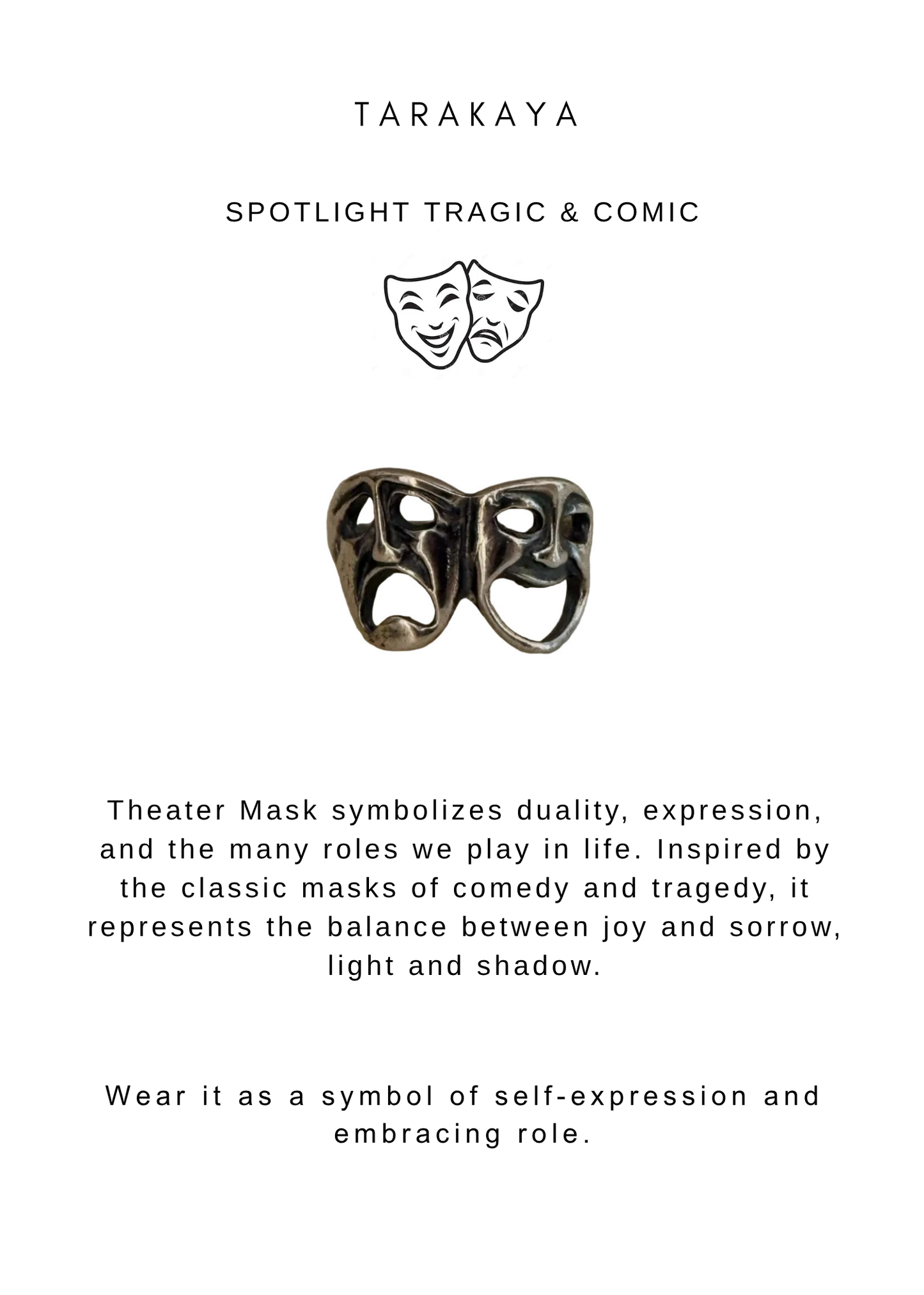 925 Sterling Silver Theatre Mask Ring