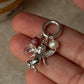 925 Sterling Silver Cherub Angel, Clear Quartz heart, Pearl Charm