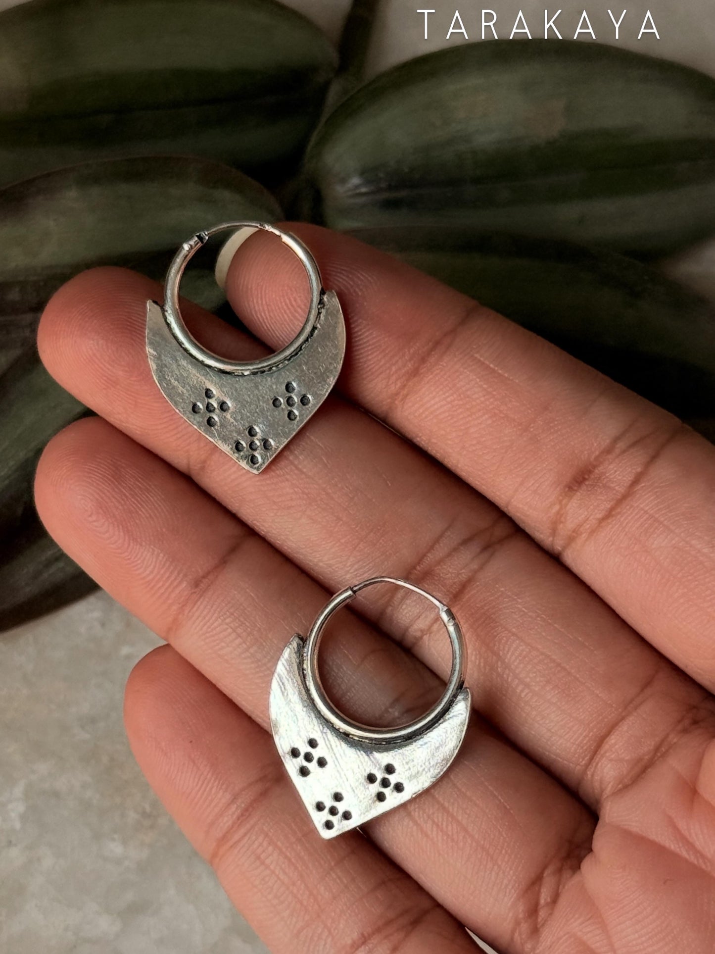 925 Sterling Silver Tribal Hoops Earrings- Tisya Boho Banjara