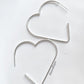 Sterling Silver Love Heart Hoop Earrings