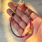 925 Sterling Silver Multi Tourmaline Faceted Box Boho Anklet