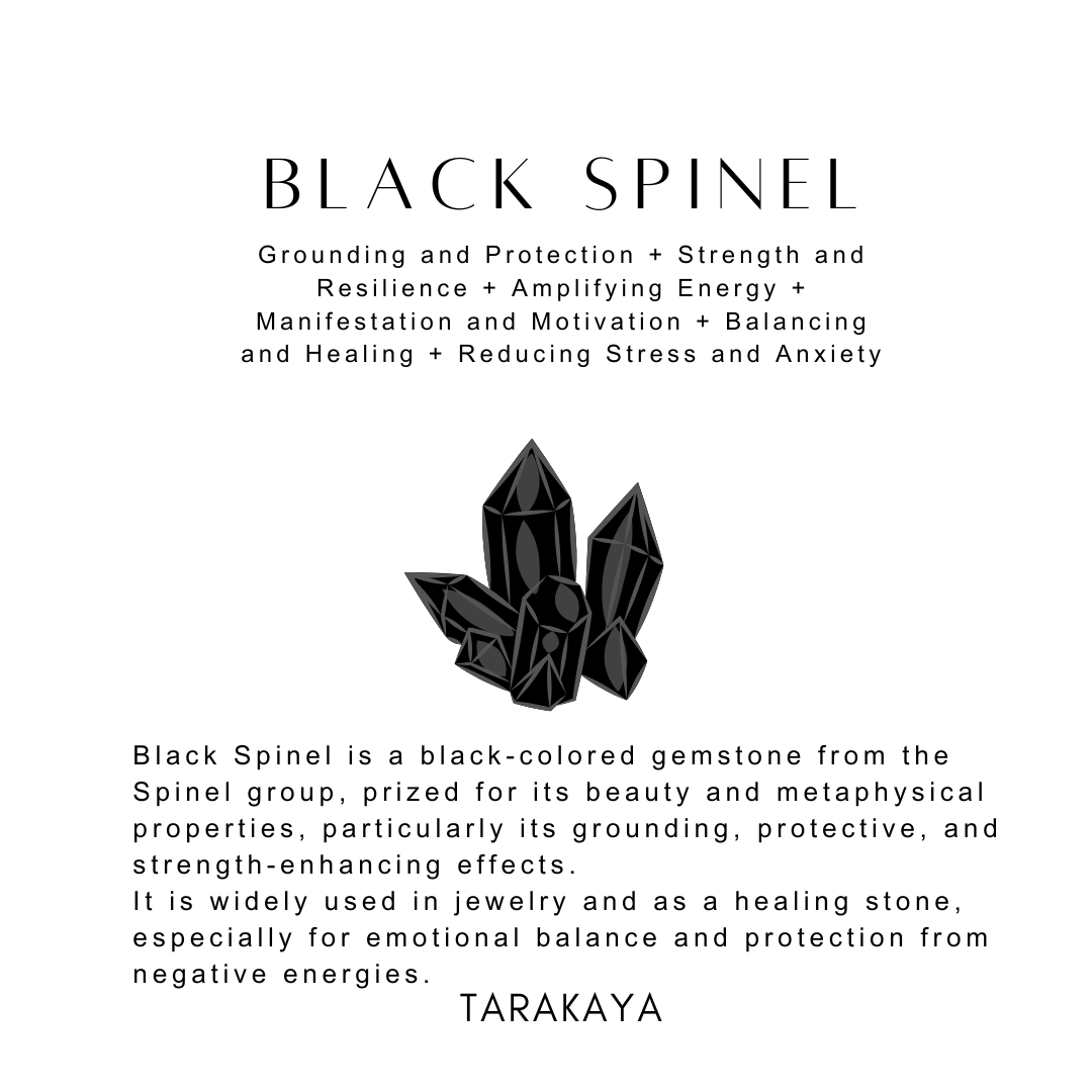 black spinel and white topaz gemstones on 925 silver