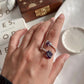 Raw Amethyst Stones on Adjustable Silver Band Ring