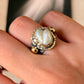 925 Sterling Silver Baroque Pearl Rustic Fusion Handcrafted Ring