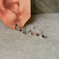 925 Sterling Silver Garnet Half Hoops Earrings