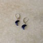 925 Sterling Silver Lapis Lazuli Moon Lever Back Earrings