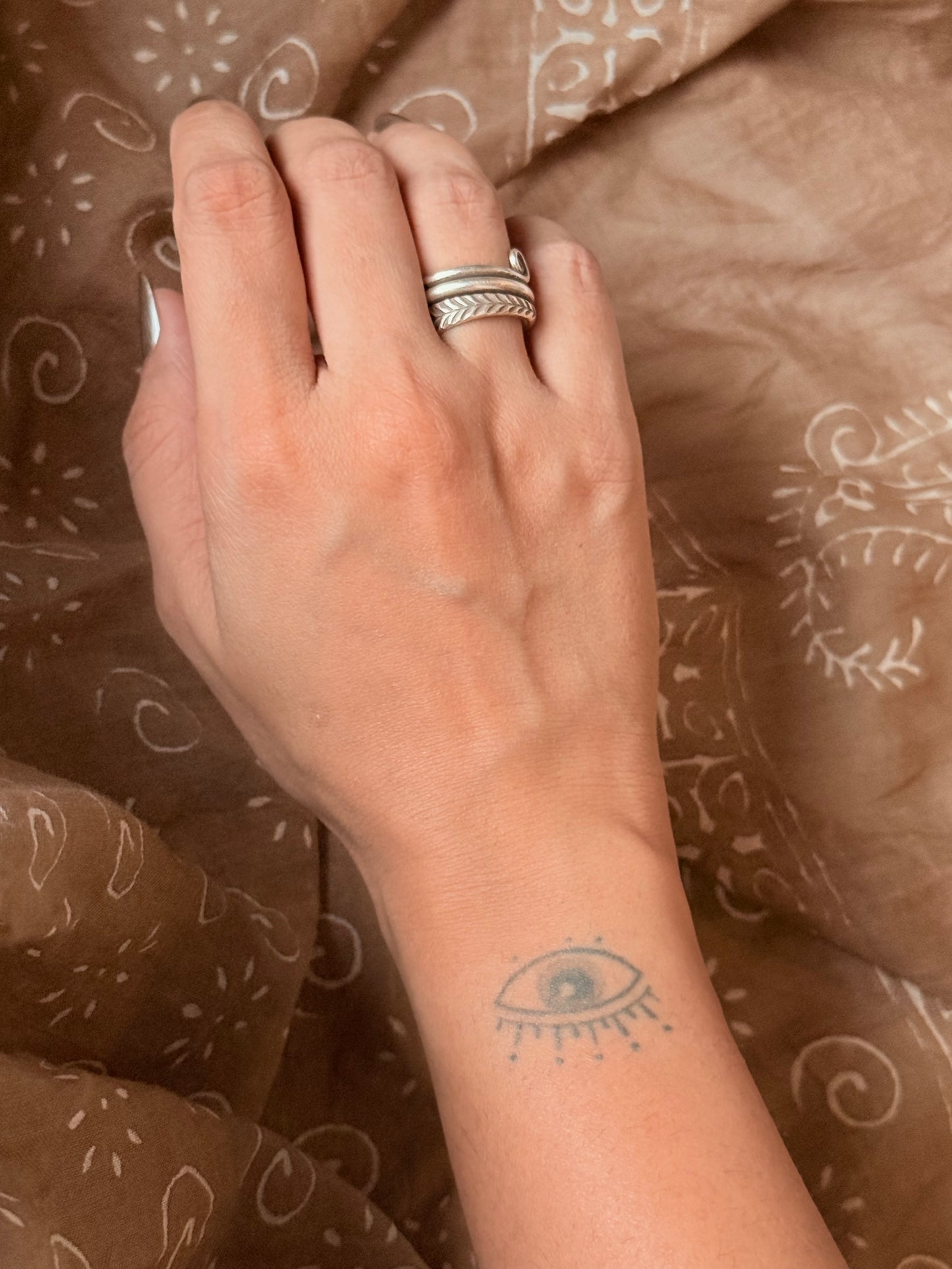 925 Sterling Silver Bohemian Hill Tribe Spiral Handcrafted Adjustable Ring