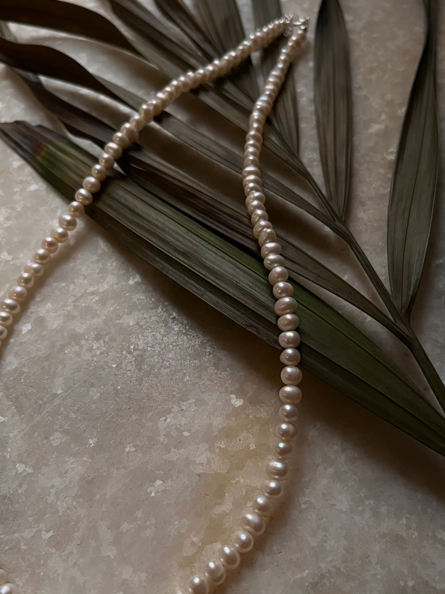 Classic 925 sterling silver baati pearl necklace with lock design  