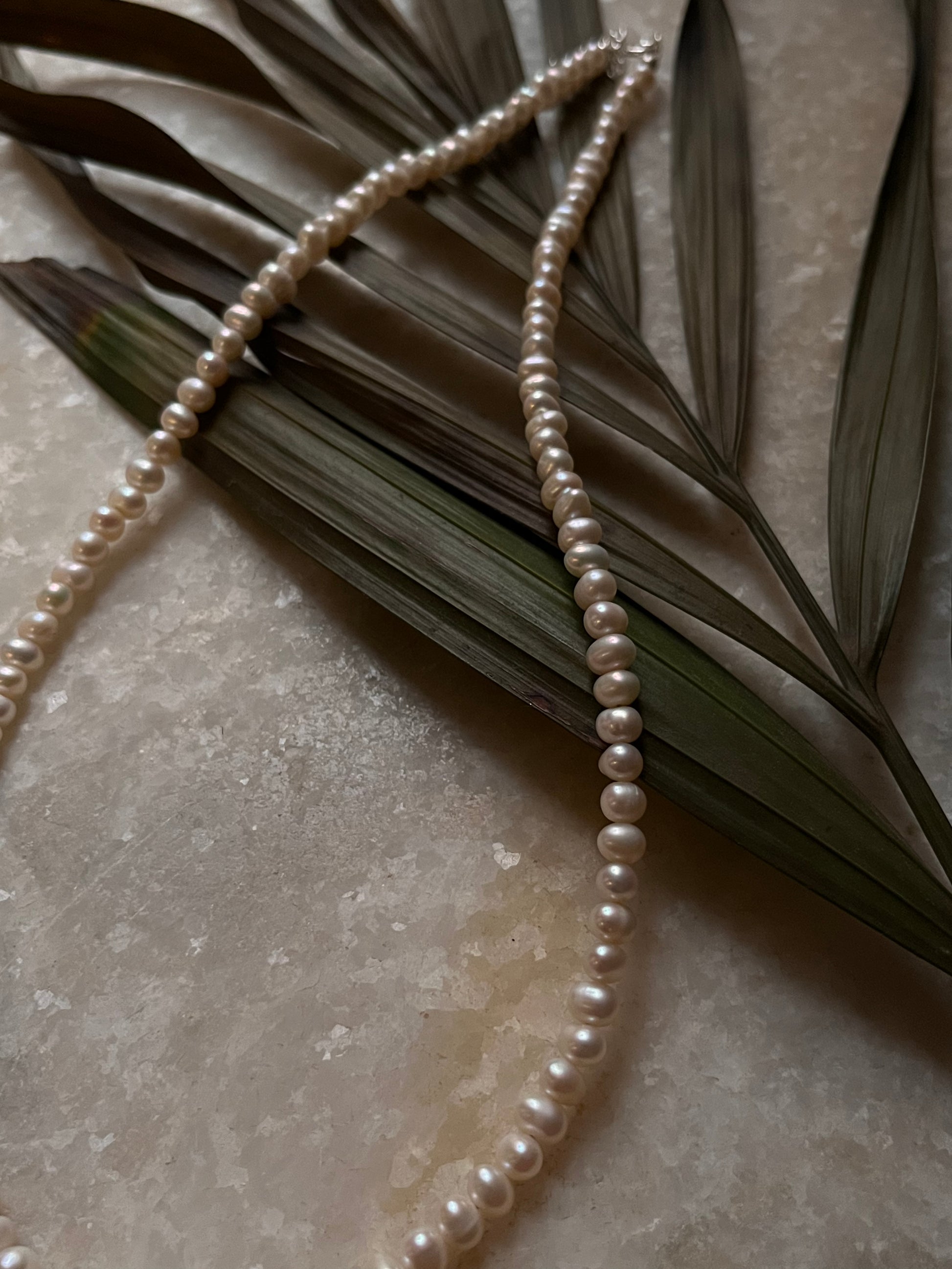  Classic 925 sterling silver baati pearl necklace with lock design  