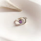 Sterling Silver Amethyst Crescent Moon Ring for Empowerment 