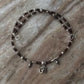 Bohemian OM AUM Tribal Choker with Garnet, Clear Quartz and Smokey Quartz  