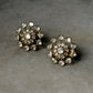 925 Sterling Silver Gold Plated Antique Moissanite Polki Earrings in floral design.