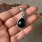 925 Sterling Silver Black Onyx Pear White Topaz Round Handcrafted One of a Kind Pendant