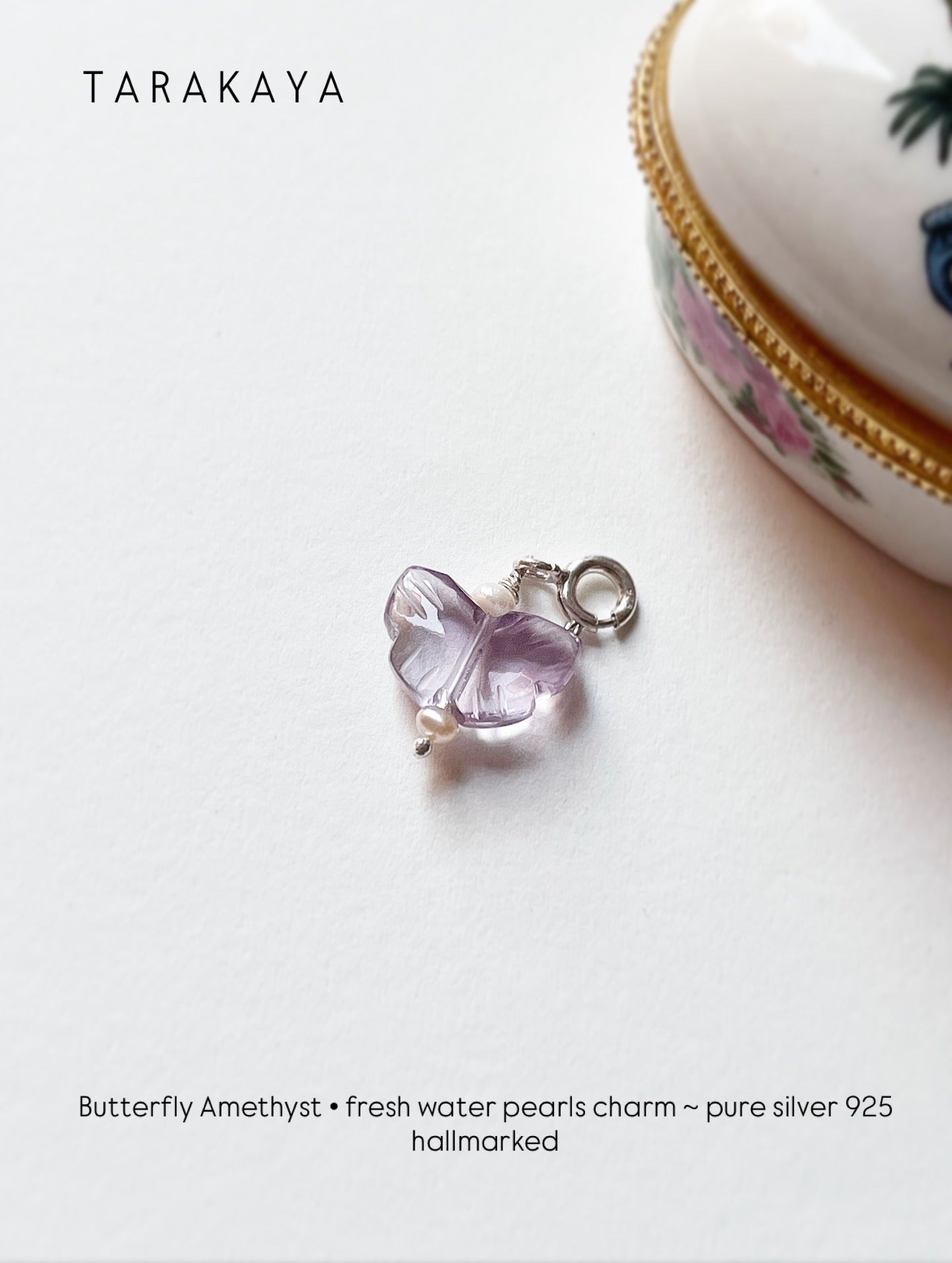 Amethyst Pearls Butterfly 925 Sterling Silver Charms