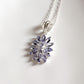 Elegant tanzanite flower design silver pendant