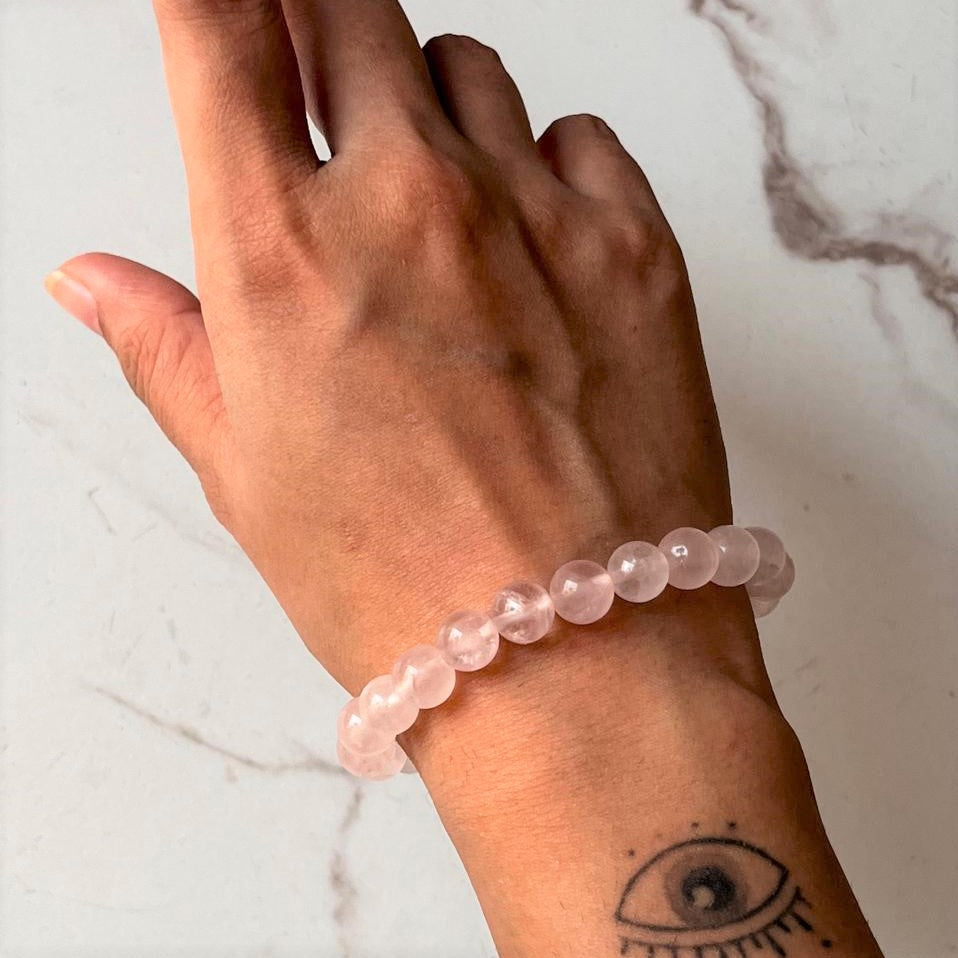 8MM Rose Quartz Stone Bracelet 