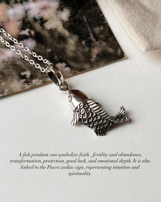 Fish Machli 925 silver unisex statement pendant  
