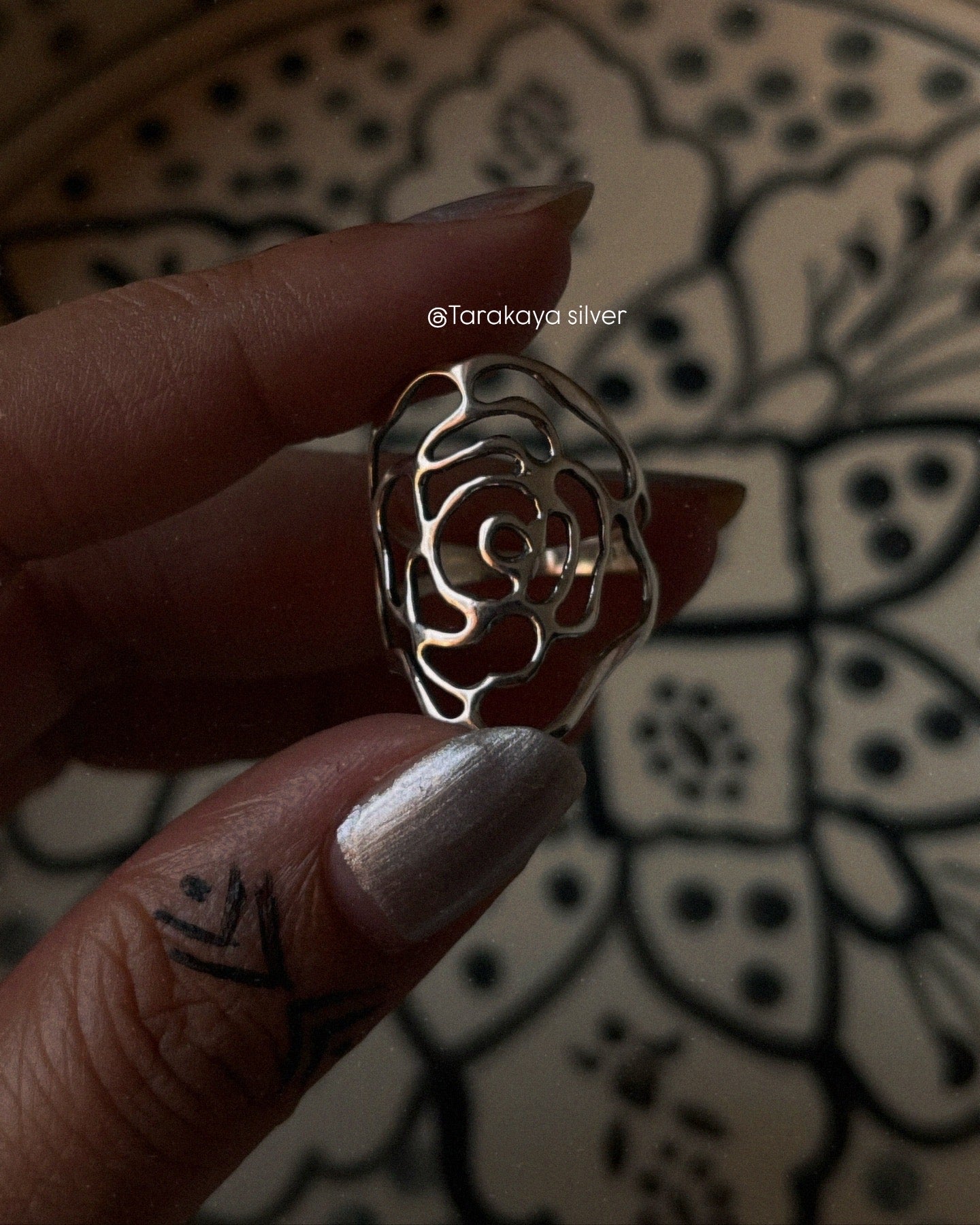 Rose Filigree 925 Sterling Silver Ring