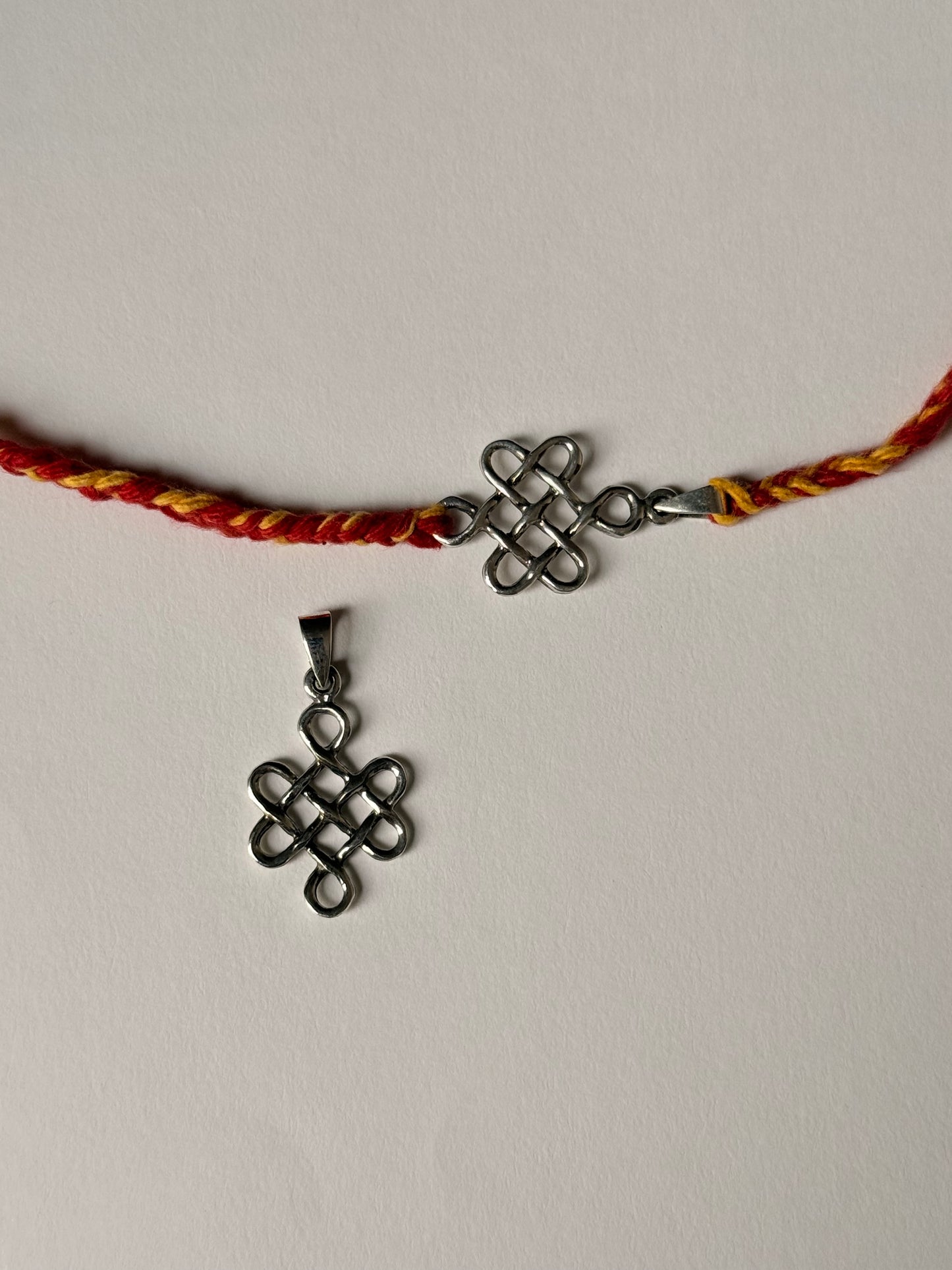 925 Sterling Silver Kolam Reusable as Pendant Handcrafted Rakhi