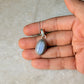 925 Sterling Silver Blue Lace Agate Handcrafted Oval Rawa Pendant