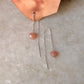 925 Sterling Silver Peach Moonstone Heart Threader/Sui Dhaga Earrings