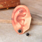 925 Sterling Silver Black Onyx Big Flower Studs Earrings