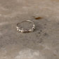 925 Sterling Silver Clear Quartz Sun Engraved Silver Bead Wire Wrapped Handcrafted Ring