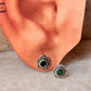 925 Sterling Silver South Screw Green Cz Flower Studs