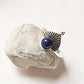 Elegant Lapis Lazuli Fan Silver Ring with Boho Vibes