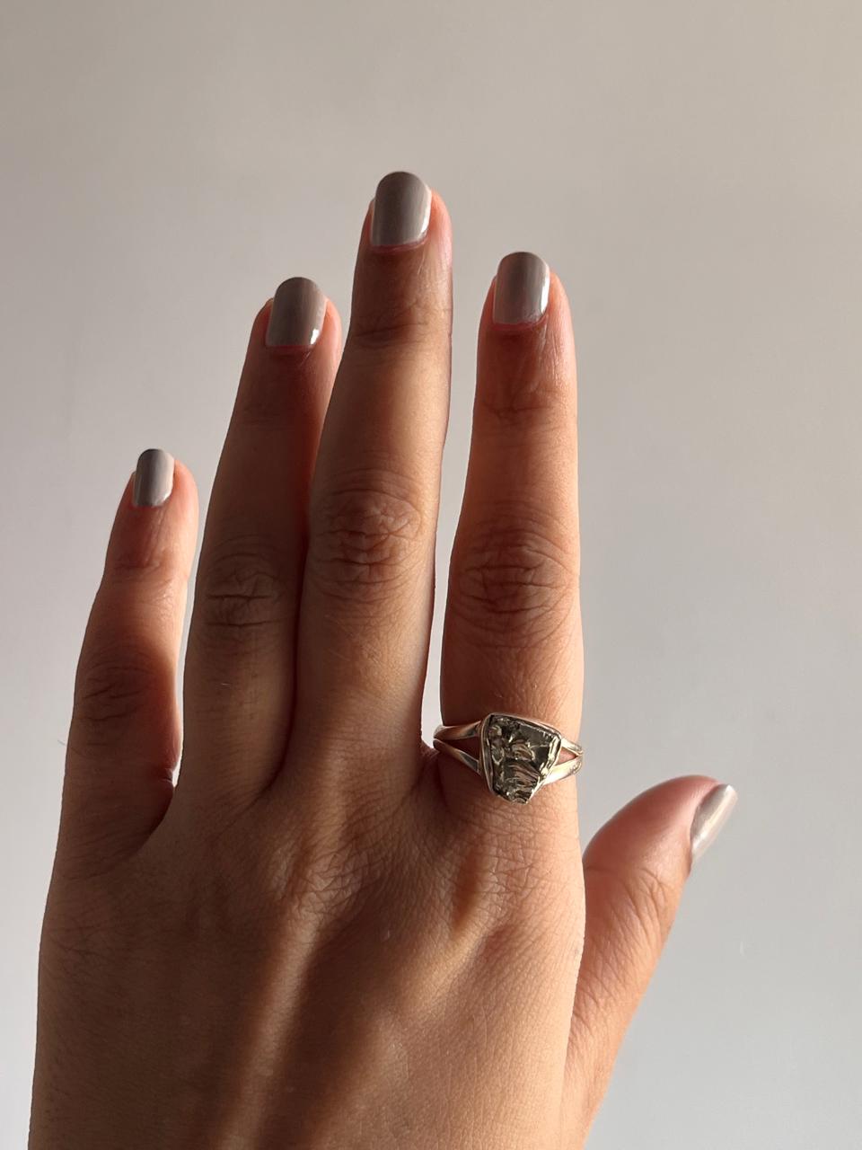 Pyrite Uncut Stone Ring in Sterling Silver