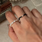 Natural Crystal Stretchy Fresh Water Pearl & Black Spinel Pearl Rings