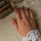Natural Crystal Stretchy Fresh Water Pearl & Pyrite Pearl Rings