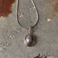 925 Sterling Silver Black Linning Oval Jasper Pendant